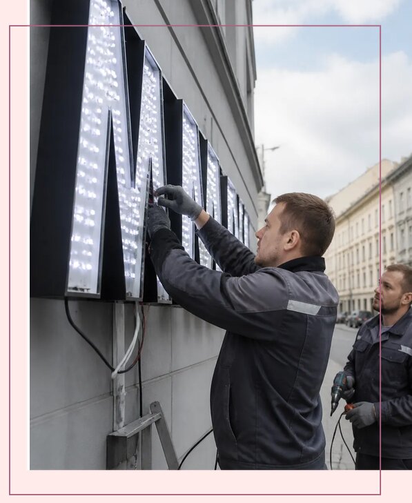 Изготовление и монтаж светодиодных LED вывесок в Кондопоге